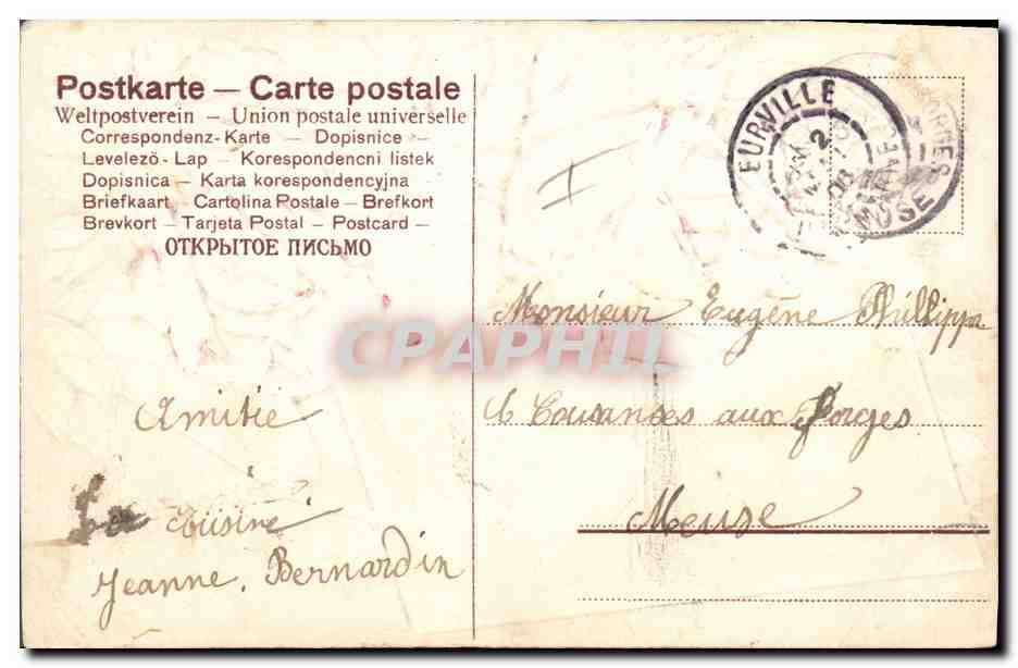 CPA Fantaisie Fleurs  — Rückseite