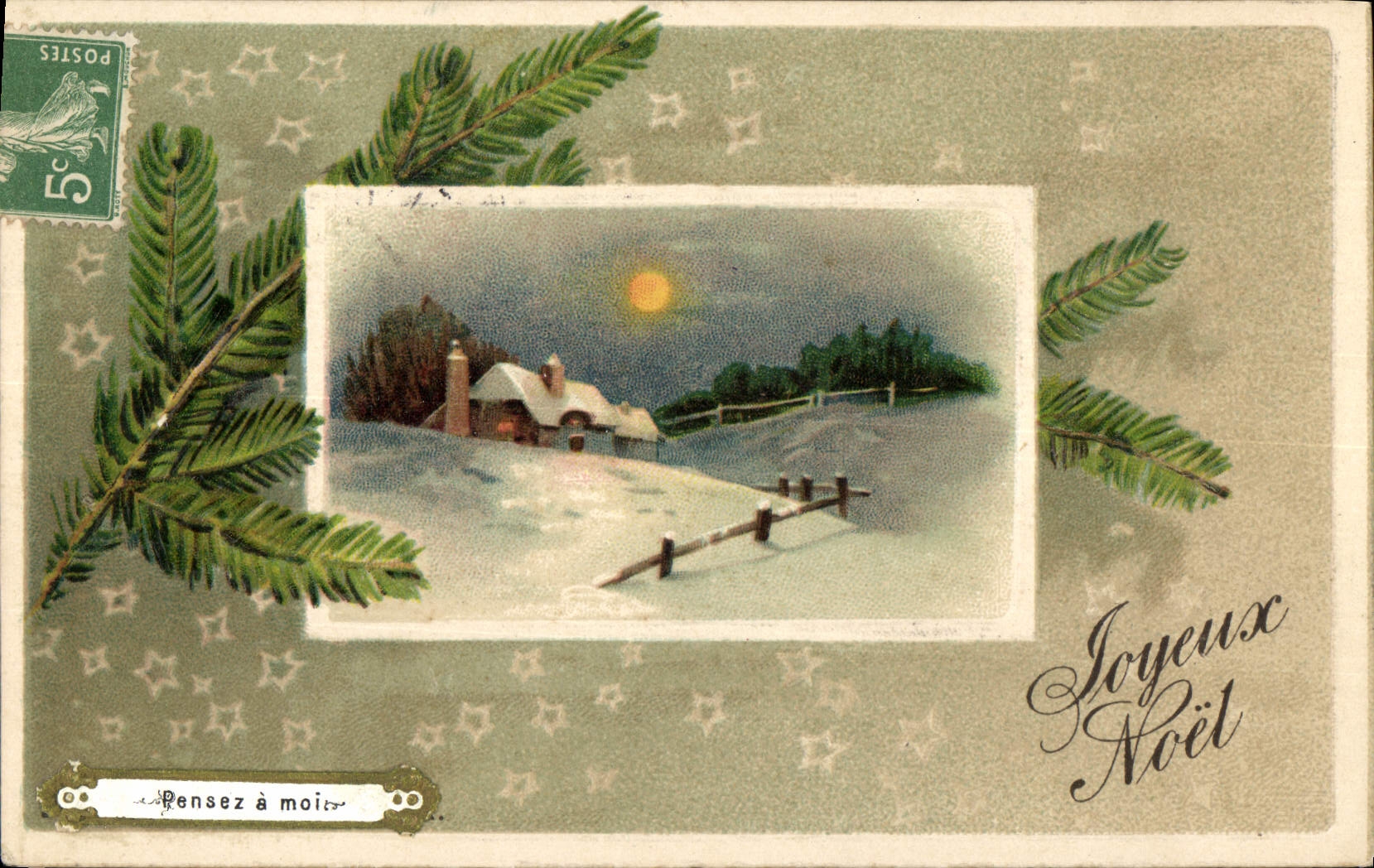 CPA Fantaisie Fleurs Noel 