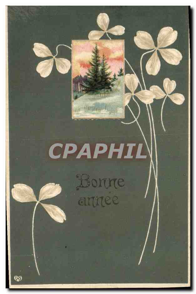 CPA Fantaisie Fleurs Bonne annee 