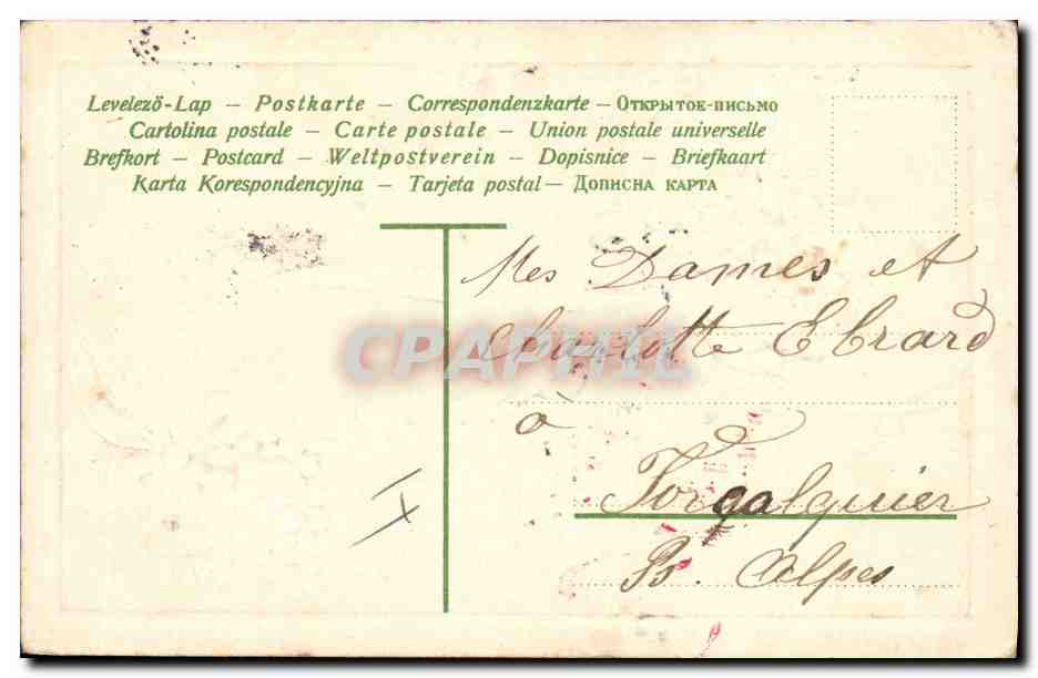 Bouquet de fleurs roses — Bonne Année 1907 — éditeur non visible — Rückseite