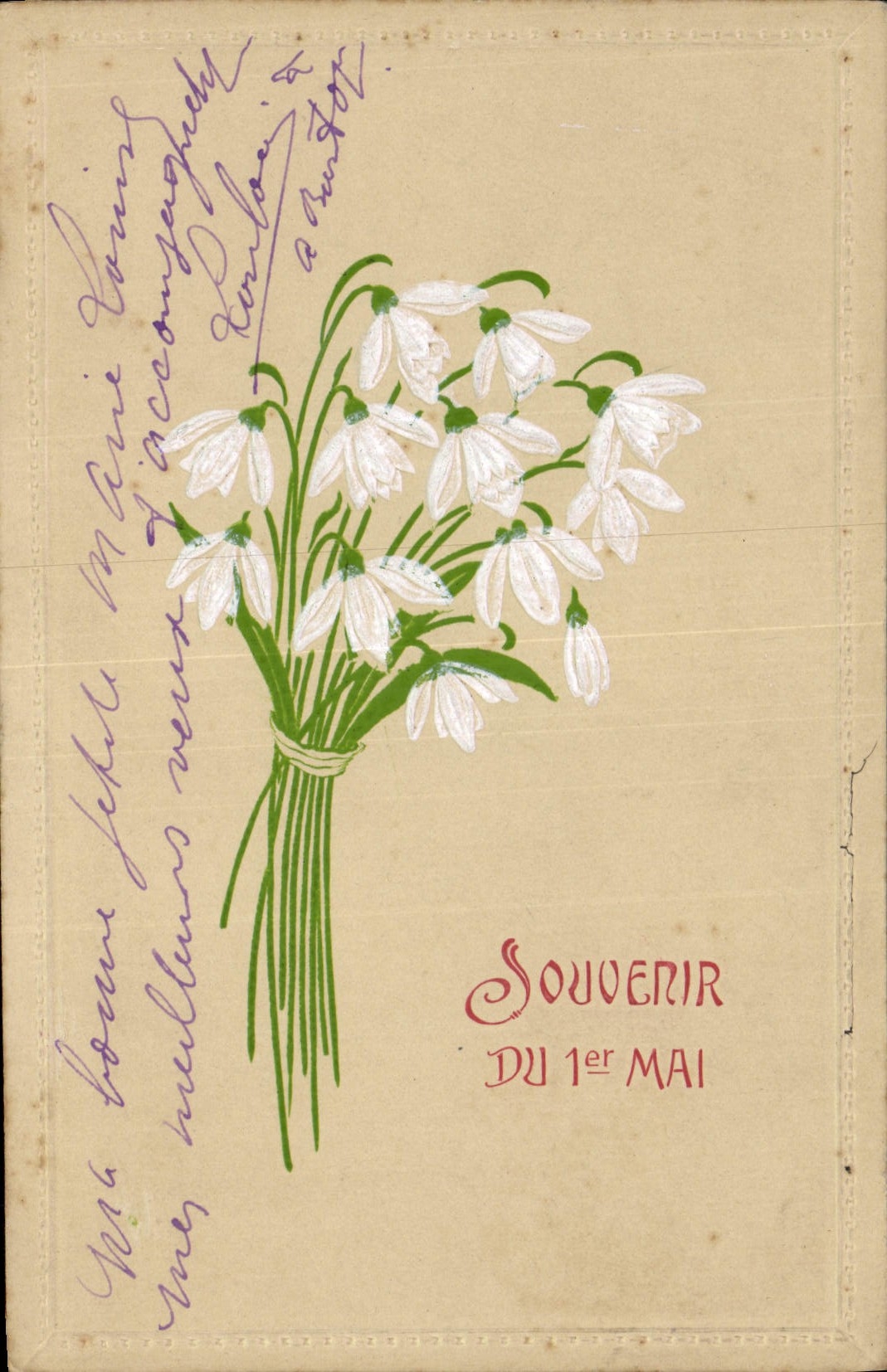 CPA Fantaisie Fleurs Souvenir du 1er Mai 