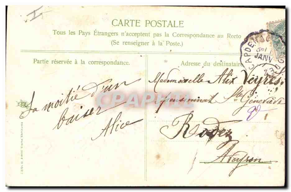 CPA Fantaisie Fleurs  — Verso