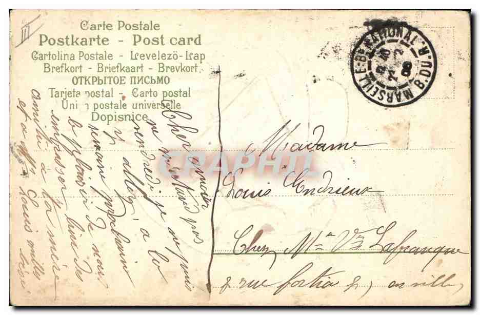 CPA Fantaisie Fleurs Enfant  — Rückseite