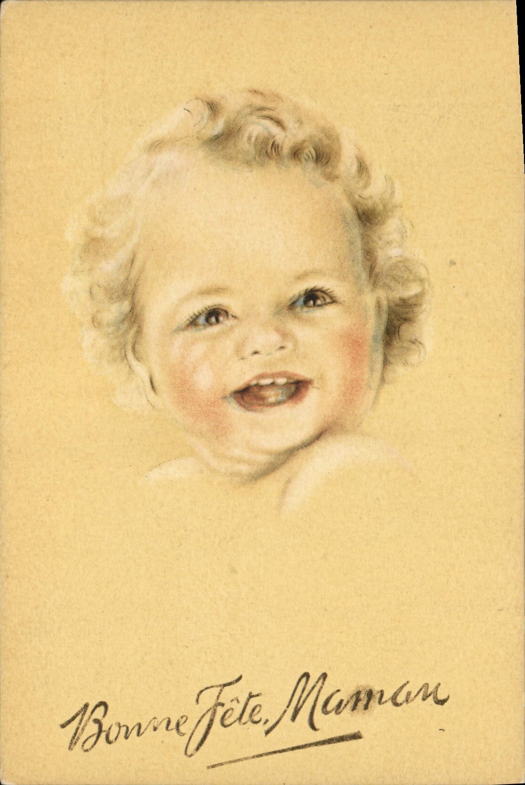 CPA Fantaisie Illustrateur Enfant Bebe Bonne fete Maman 