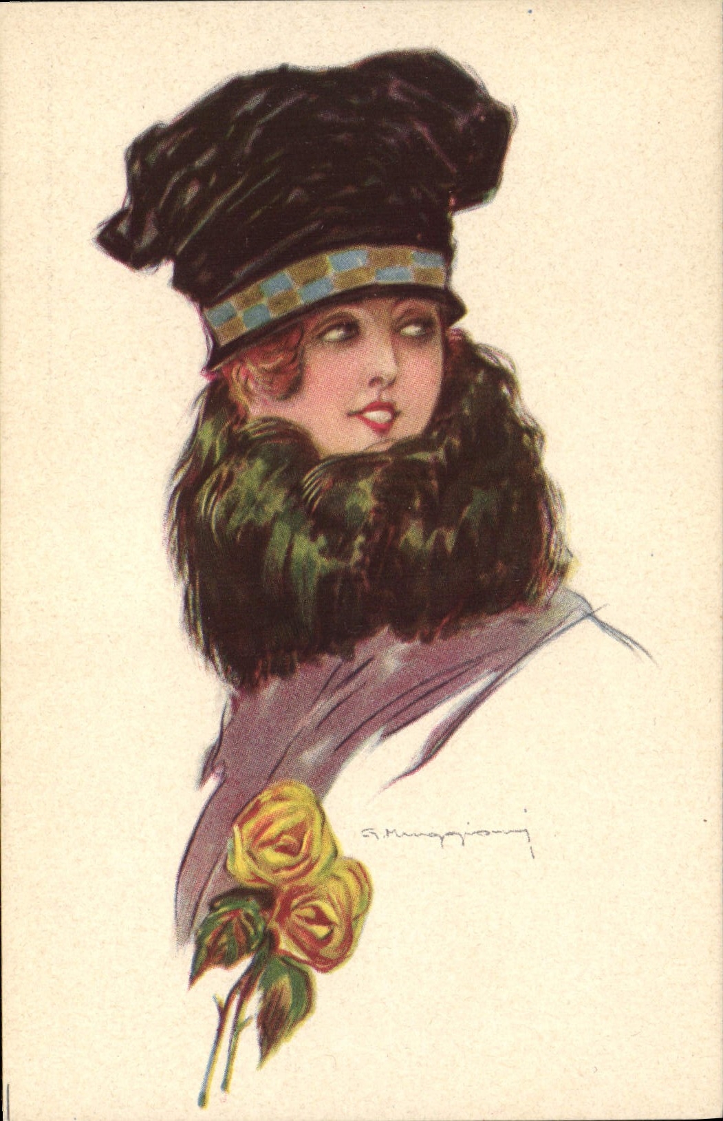 CPA Fantaisie Illustrateur Femme 