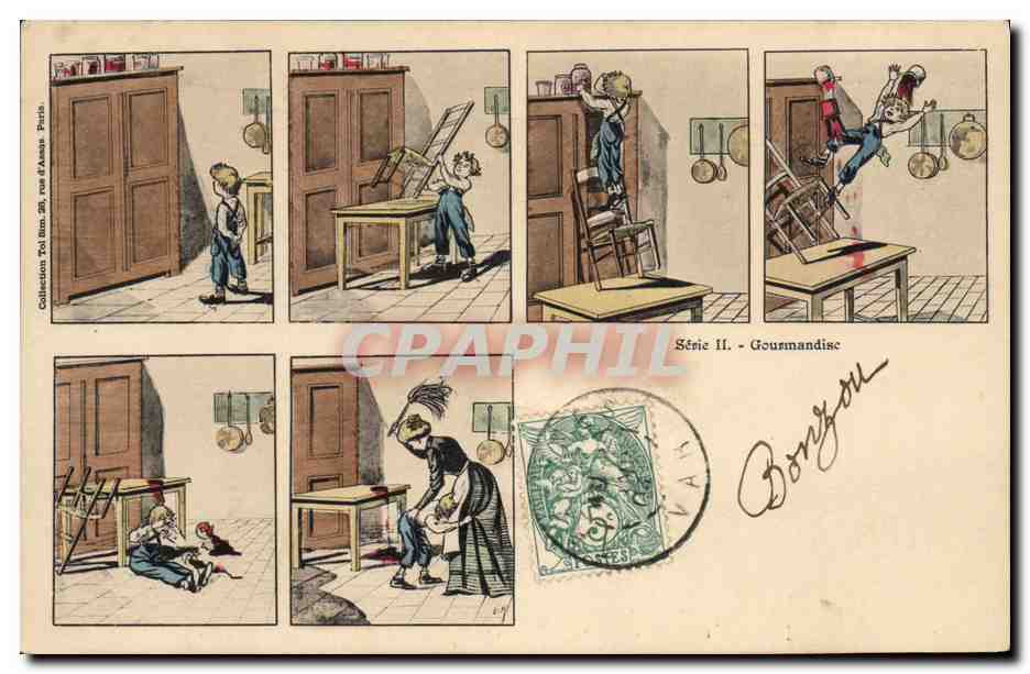 CPA Fantaisie Illustrateur Gourmandise Enfant 
