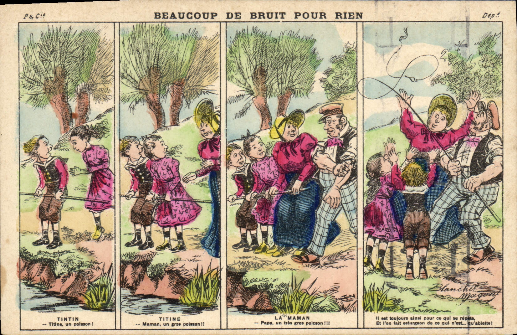 CPA Fantaisie Illustrateur Beaucoup de bruit pour rien Peche 
