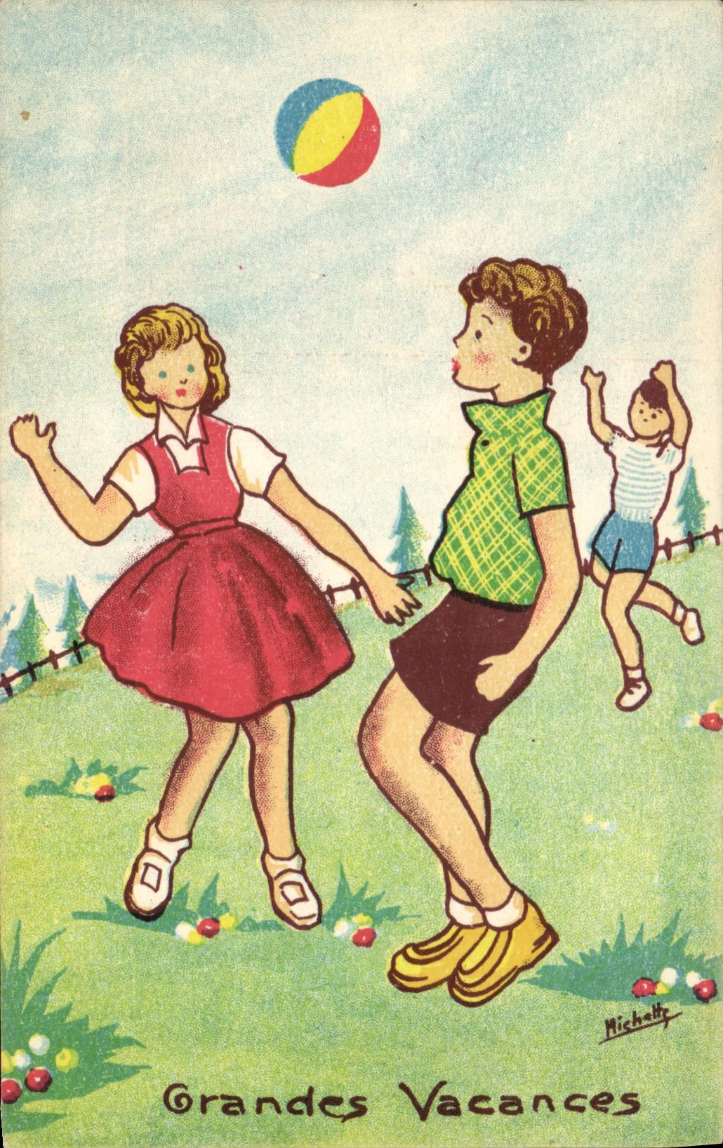 CPA Fantaisie Illustrateur Enfants Grandes vacances 