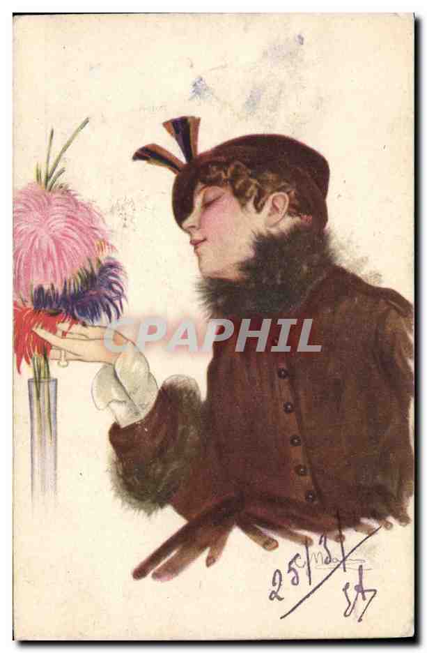 CPA Fantaisie Illustrateur Femme 