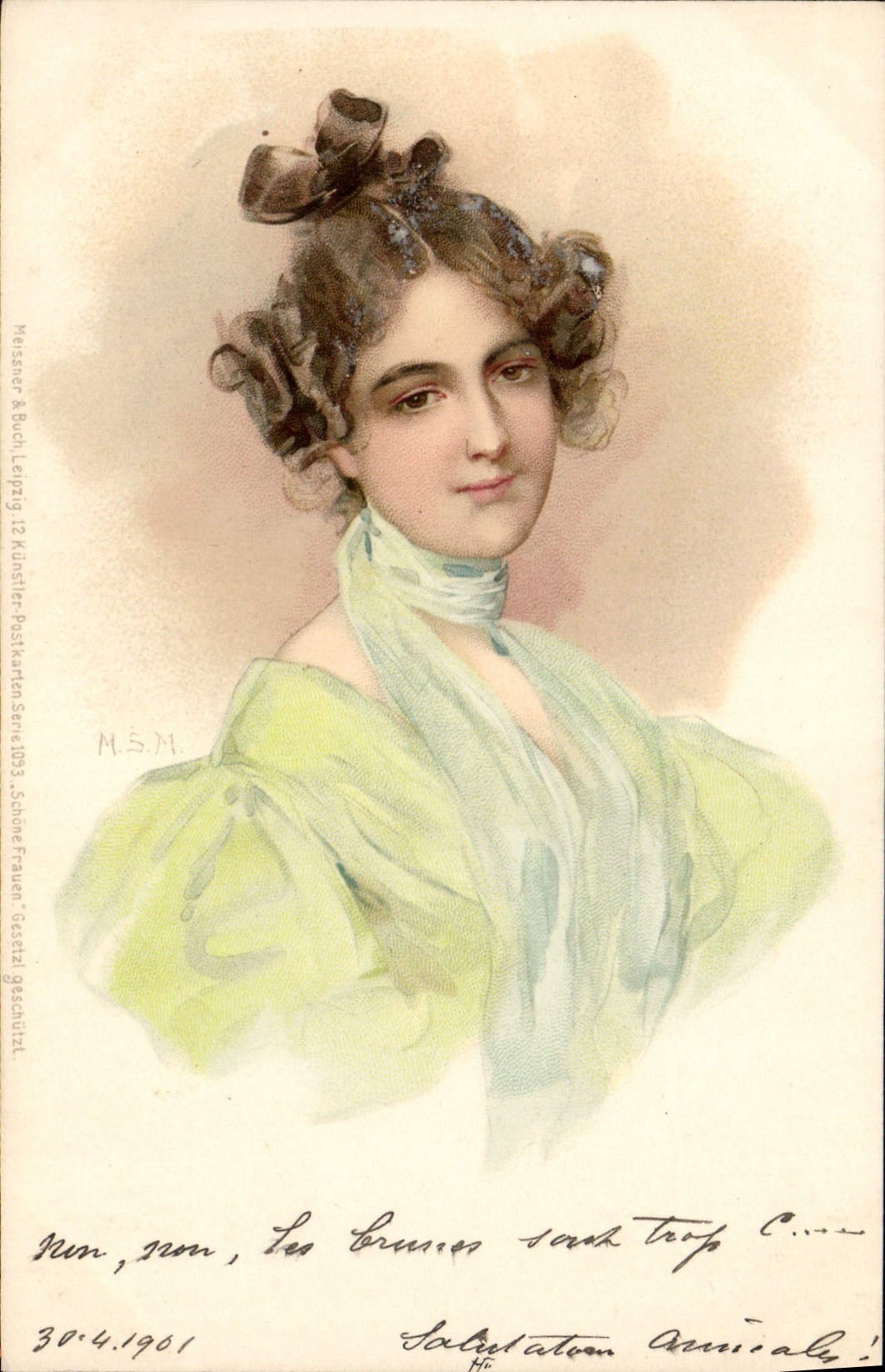 CPA Fantaisie Illustrateur Femme 