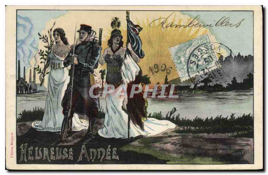 CPA Fantaisie Illustrateur Heureuse Annee 1906 Militaria 