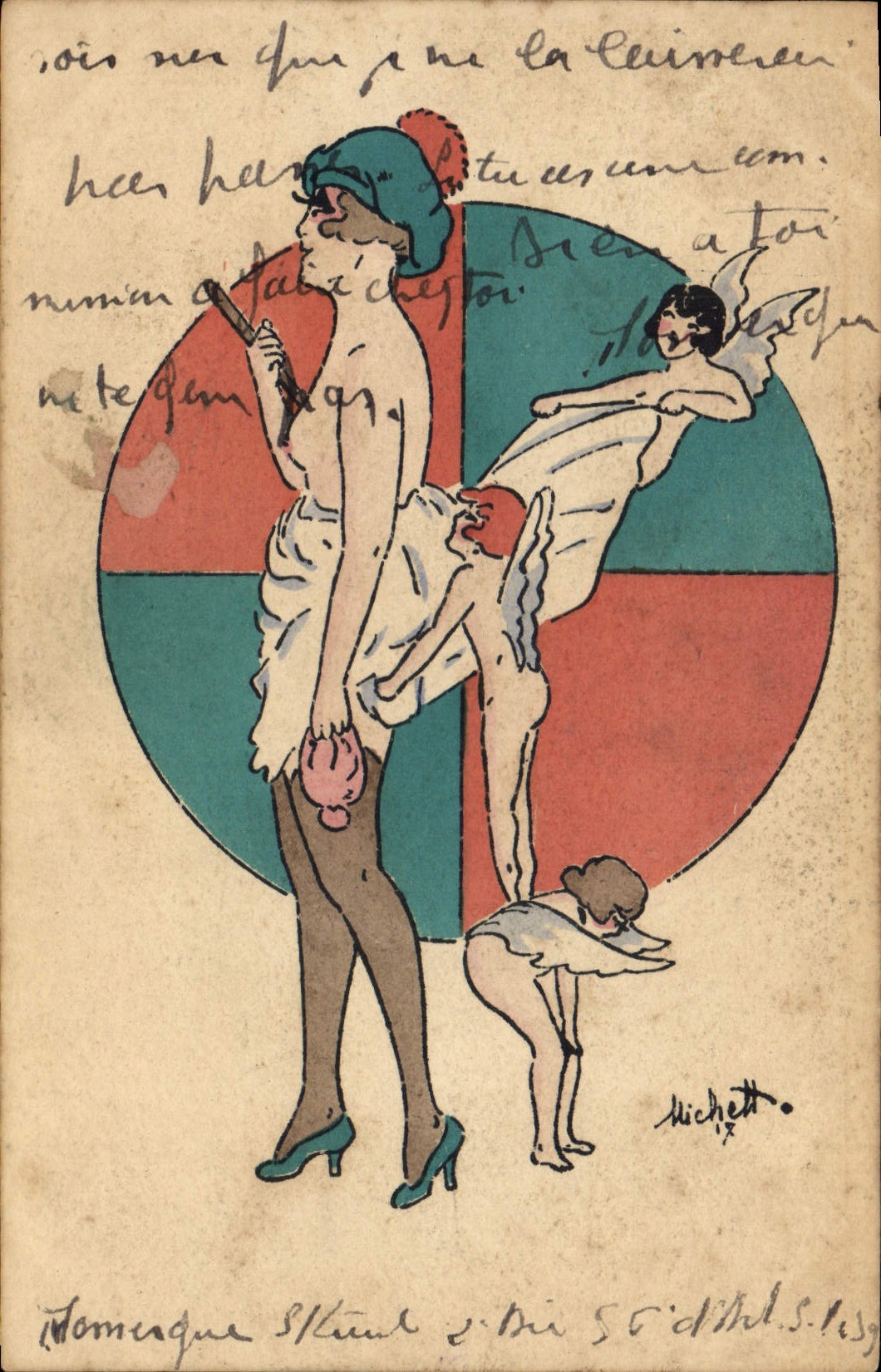 CPA Fantaisie Illustrateur Femme Age 