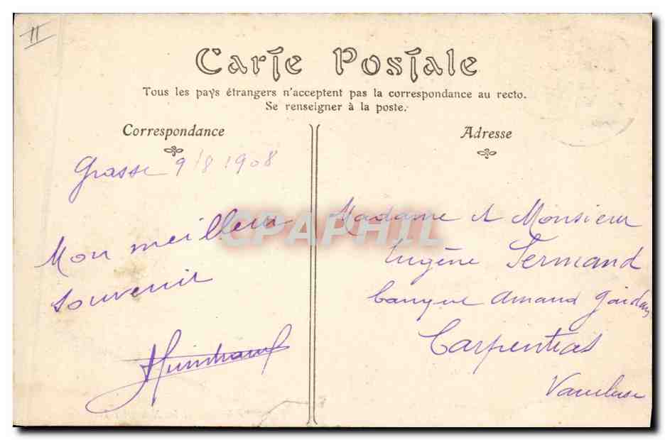 CPA Le Kiosque et les nouvelles terrasses Grasse  — Rückseite