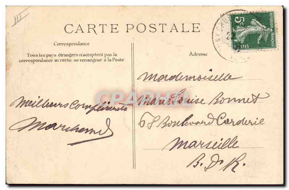 Dunkerque — Parc de la Marine — Le Kiosque — Verso