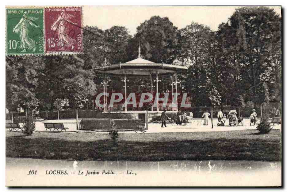 CPA Kiosque Loches Le jardin public 