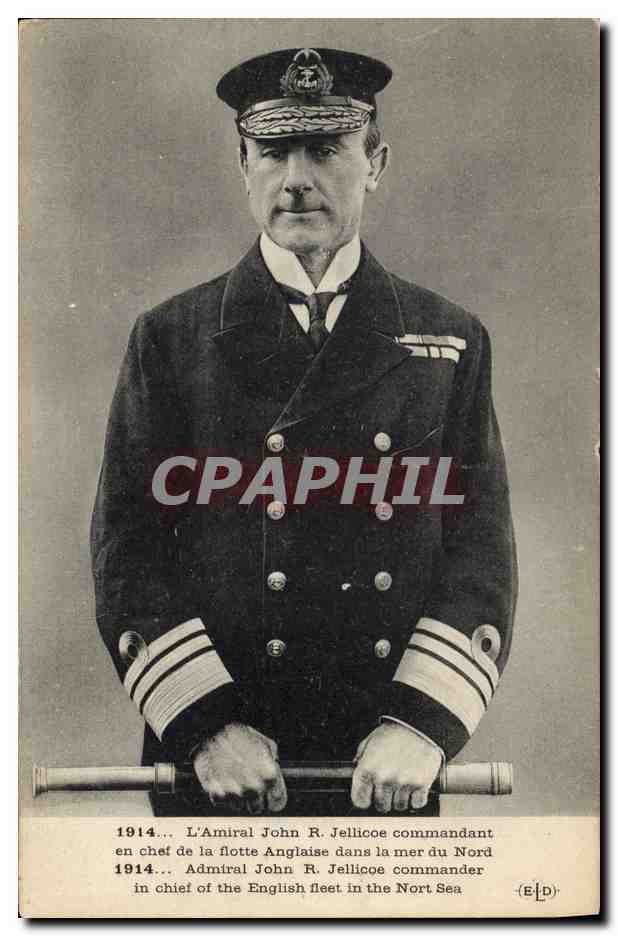 Admiral John R. Jellicoe — Commandant en chef de la flotte anglaise en 1914 — Éditeur ELD