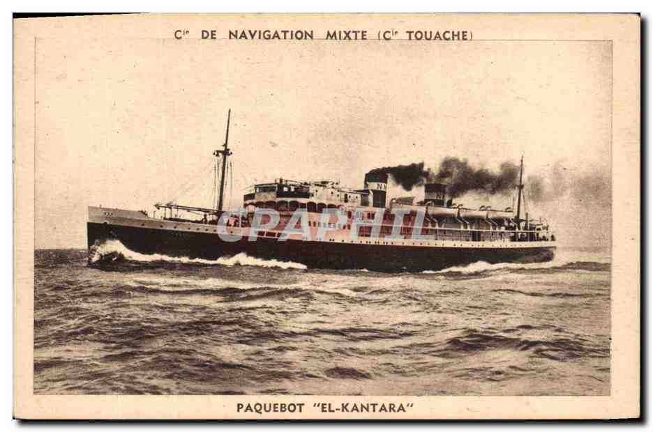 CPA Bateau Paquebot El Kantara Cie de Navigation Mixte Cie Touache