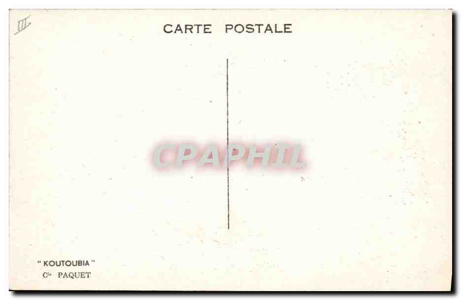 CPA Bateau Paquebot Koutoubia Cie Paquet — Verso