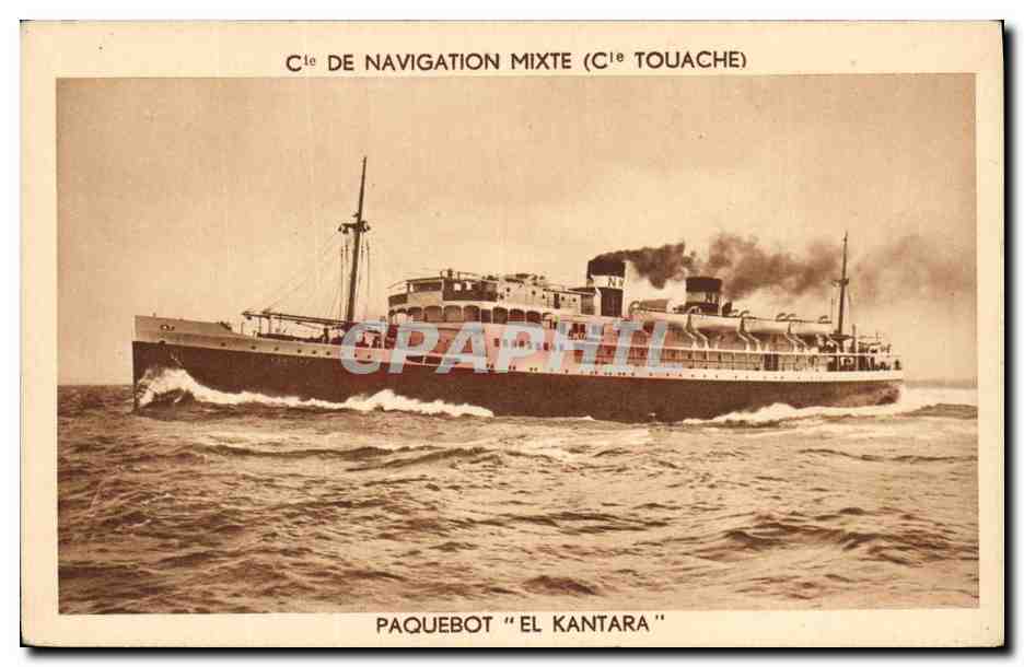 Paquebot "El Kantara" — Compagnie de Navigation Mixte (Cie Touache) — M. Audry, Photo-Editeur, Marseille