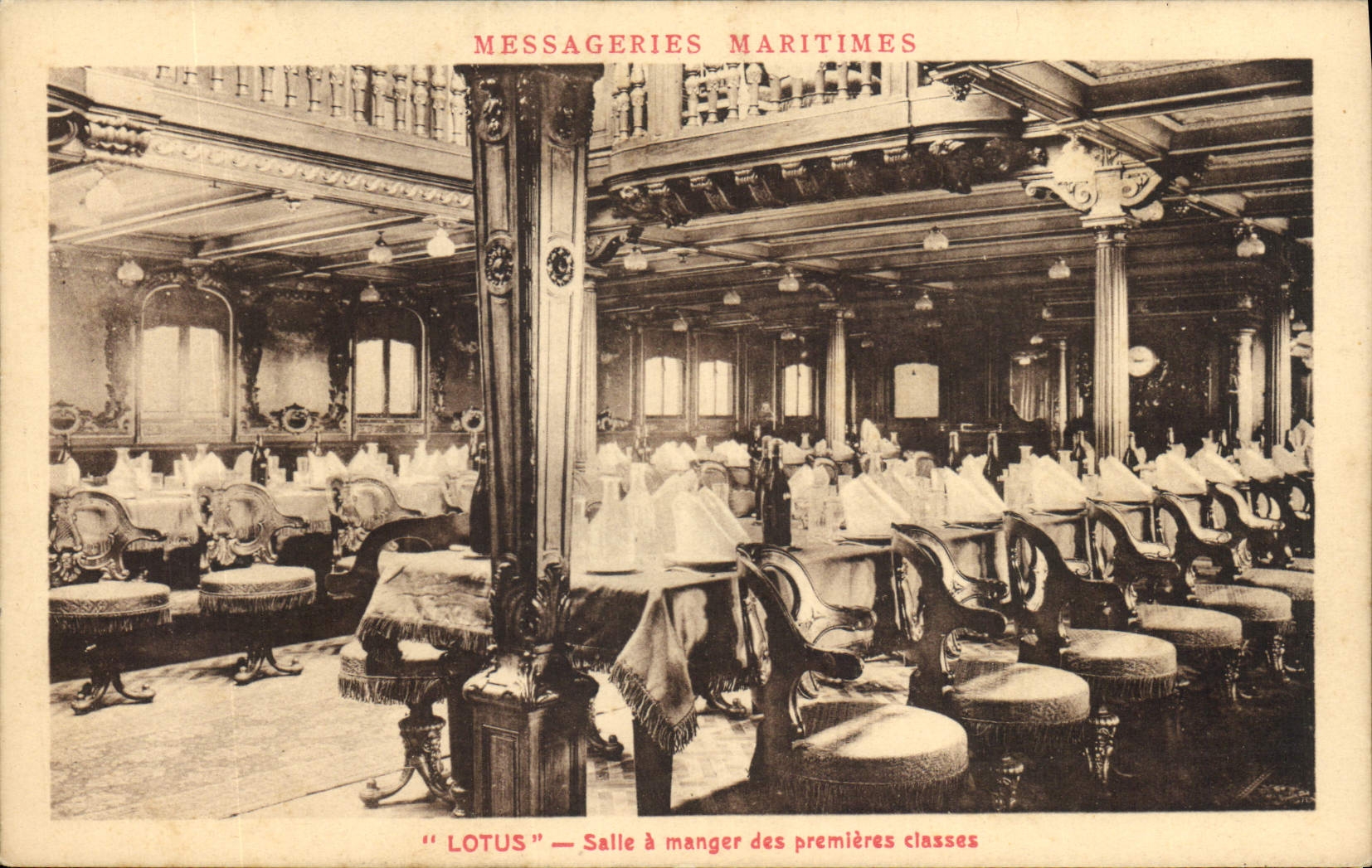 “LOTUS” — Salle à manger des premières classes — Messageries Maritimes