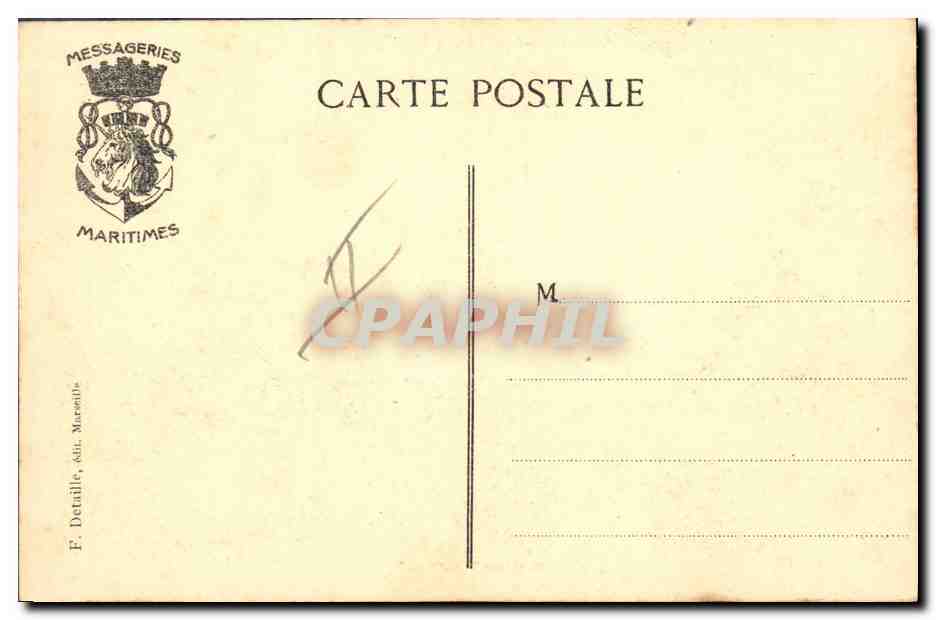 CPA Bateau Paquebot Lotus Messageries Maritimes — Verso
