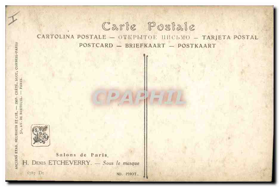 CPA Salons de Paris Denis Etcheverry Sous le masque  — Rückseite