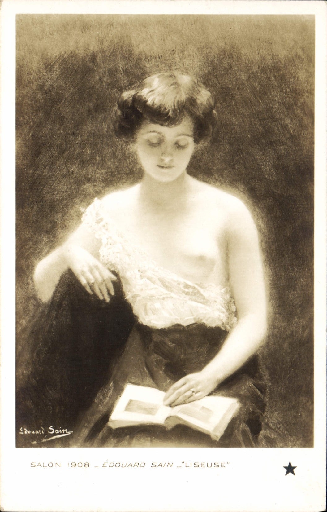 CPA Edouard Sain Liseuse 