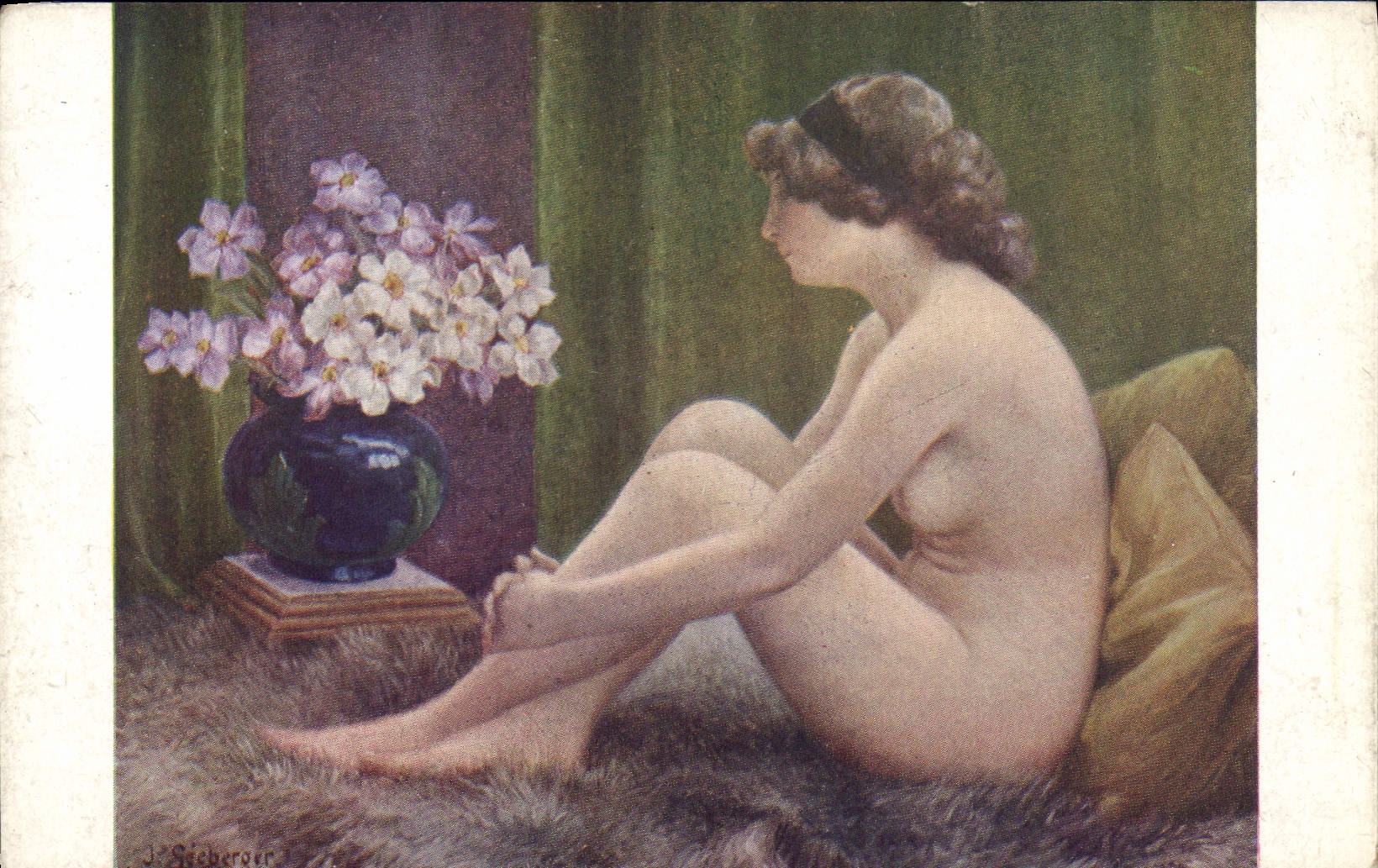 CPA Erotique Salon de Paris Seeberger La femme aux narcisses 