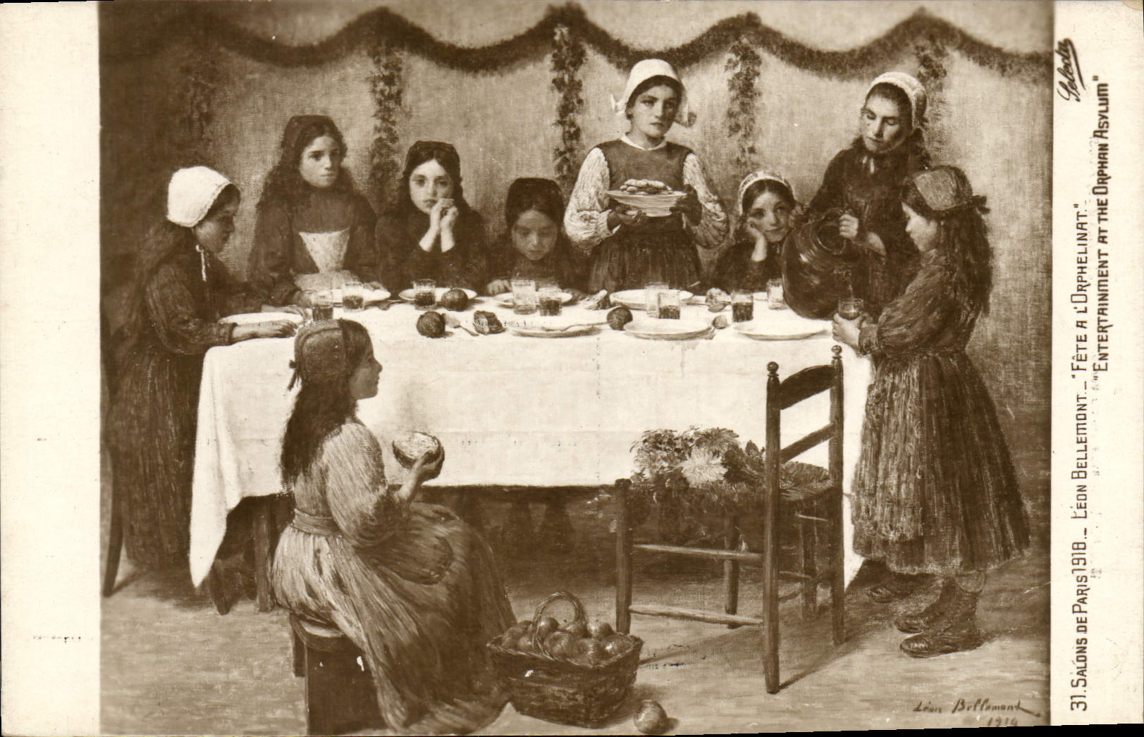 CPA Salons de Paris 1918 Leon Bellemont Fete a l'orphelinat 