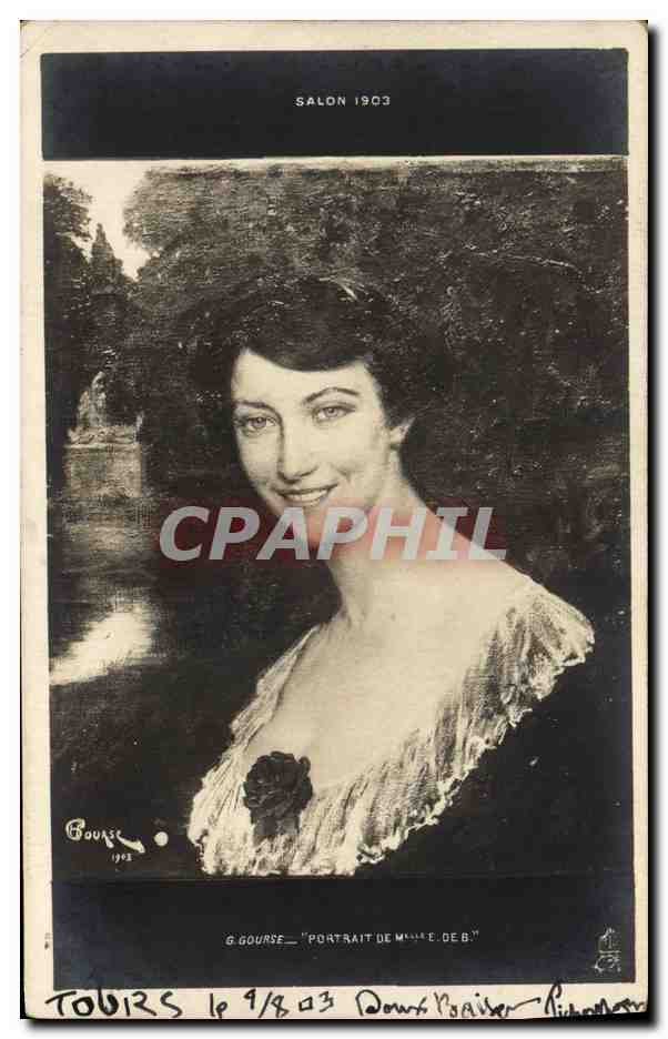 CPA Salon 1903 Gourse Portrait de Mlle E de B 