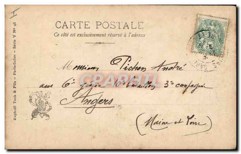 CPA Salon 1903 Gourse Portrait de Mlle E de B  — Verso