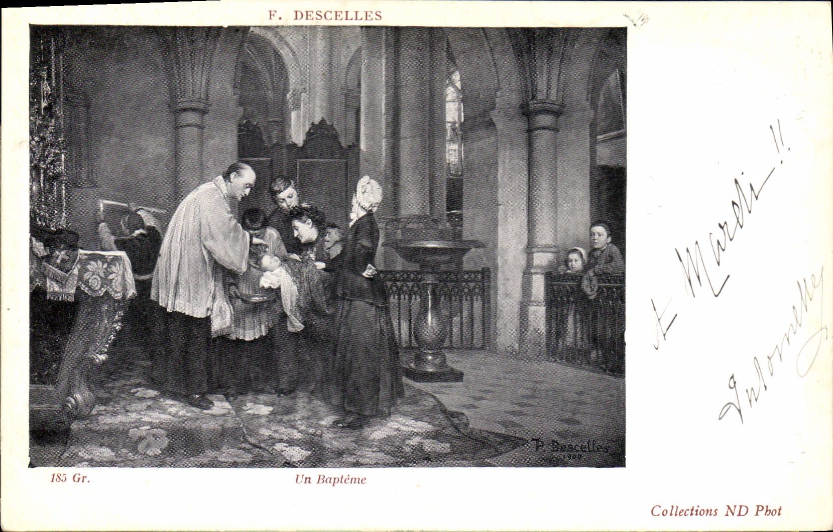 CPA Descelles Un bapteme 