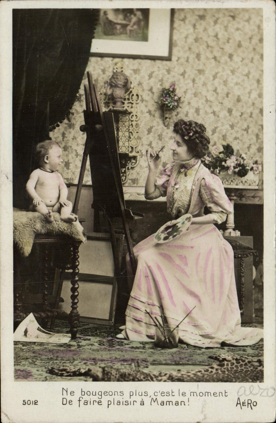 CPA Femme Peinture 