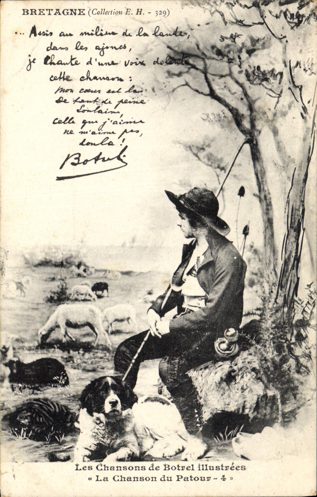 CPA Folklore Botrel Les chansons de Botrel illustrees La chanson du patour Chien