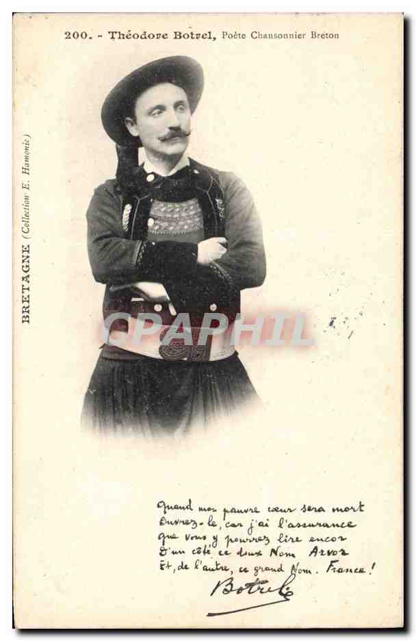 CPA Folklore Theodore Botrel Poete Chansonnier Breton
