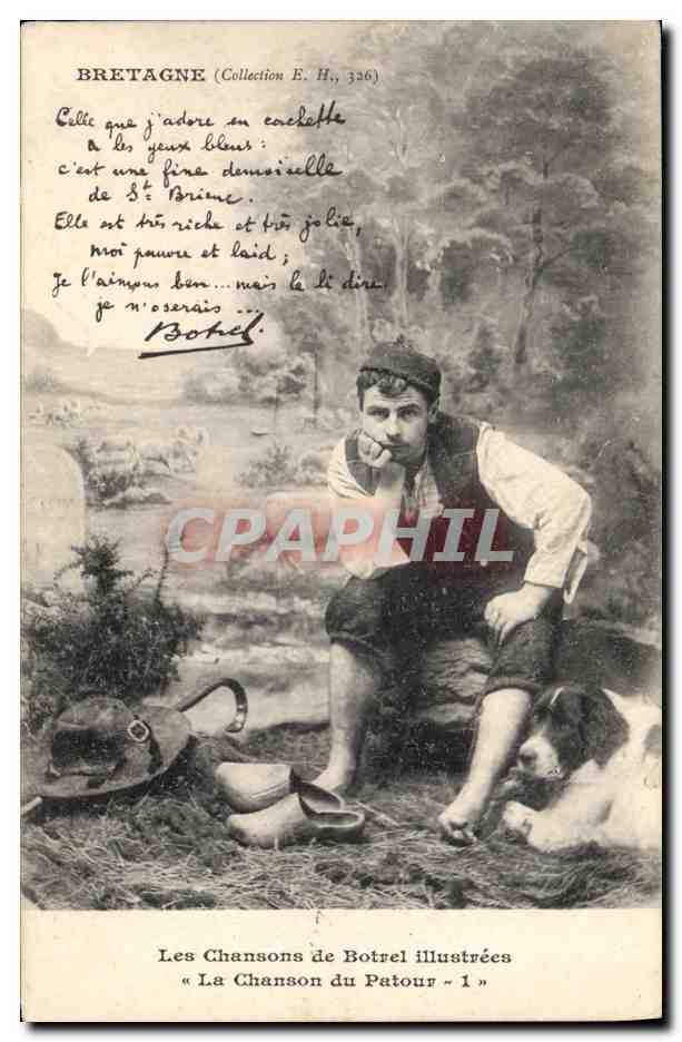 CPA Folklore Botrel Les chansons de Botrel illustrees La chanson du patour Chien