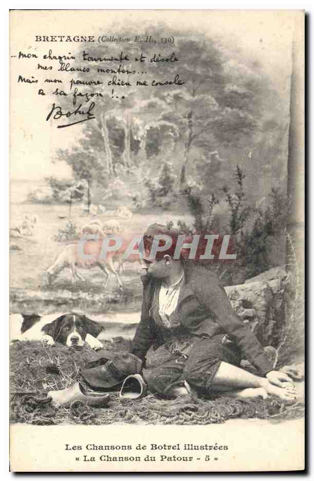 CPA Folklore Botrel Les chansons de Botrel illustrees La chanson du patour Chien