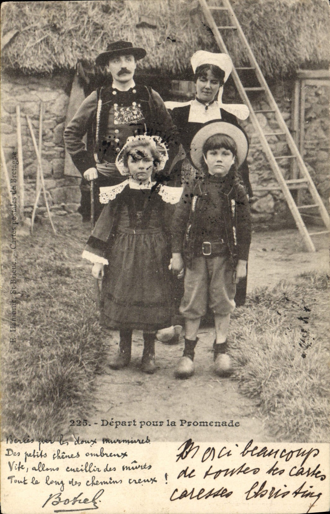 CPA Folklore Botrel Depart pour la promenade Enfants