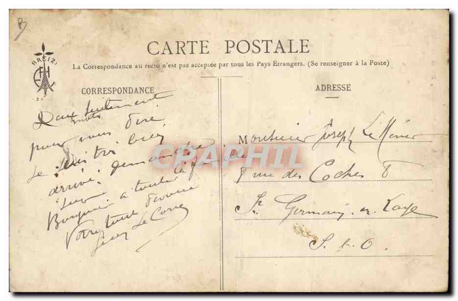 CPA Folklore Theodore Botrel Poete et chansonnier ne a Dinan — Verso
