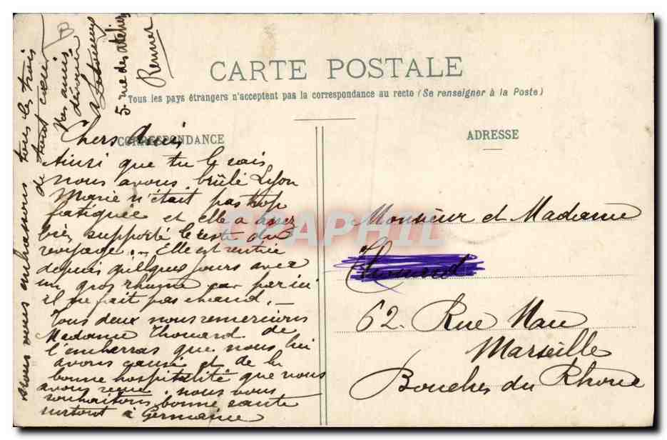 CPA Folklore Mme Botrel dans Fleur d'Ajonc — Verso