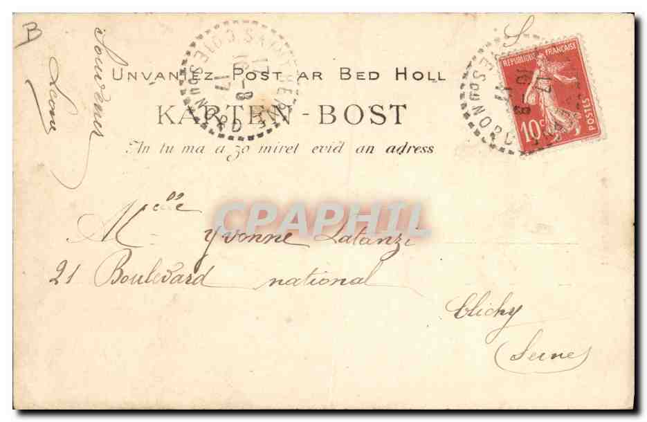CPA Folklore Madame Botrel  — Verso