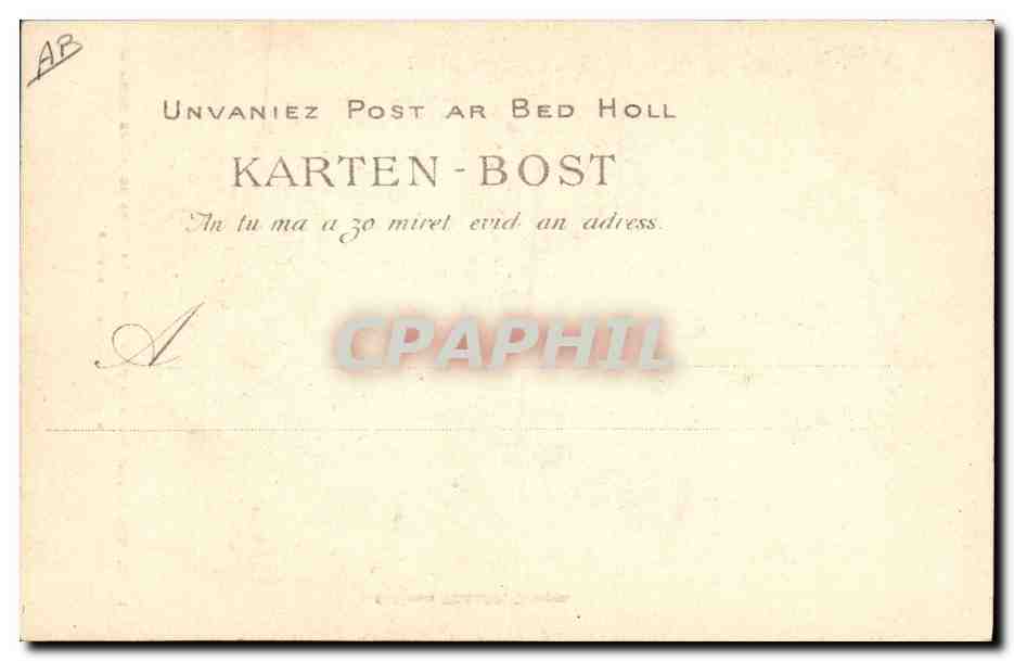 CPA Folklore Botrel dans le role du marin dans sa piece populaire La Voix du lit clos  — Verso