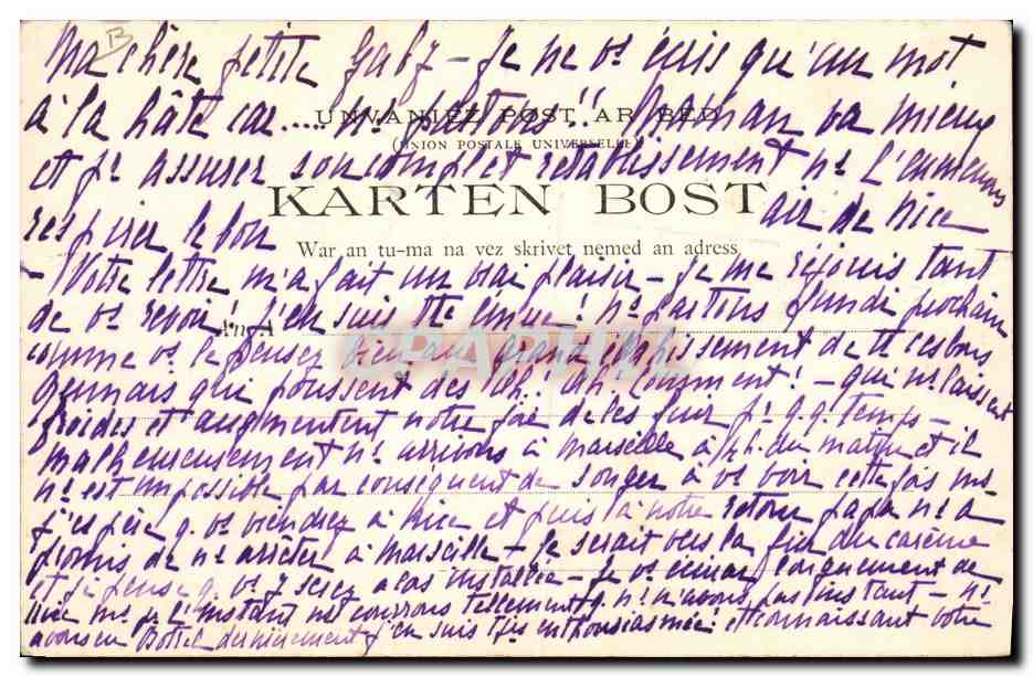 CPA Folklore Le chansonnier Theodore Botrel et madame Botrel — Verso