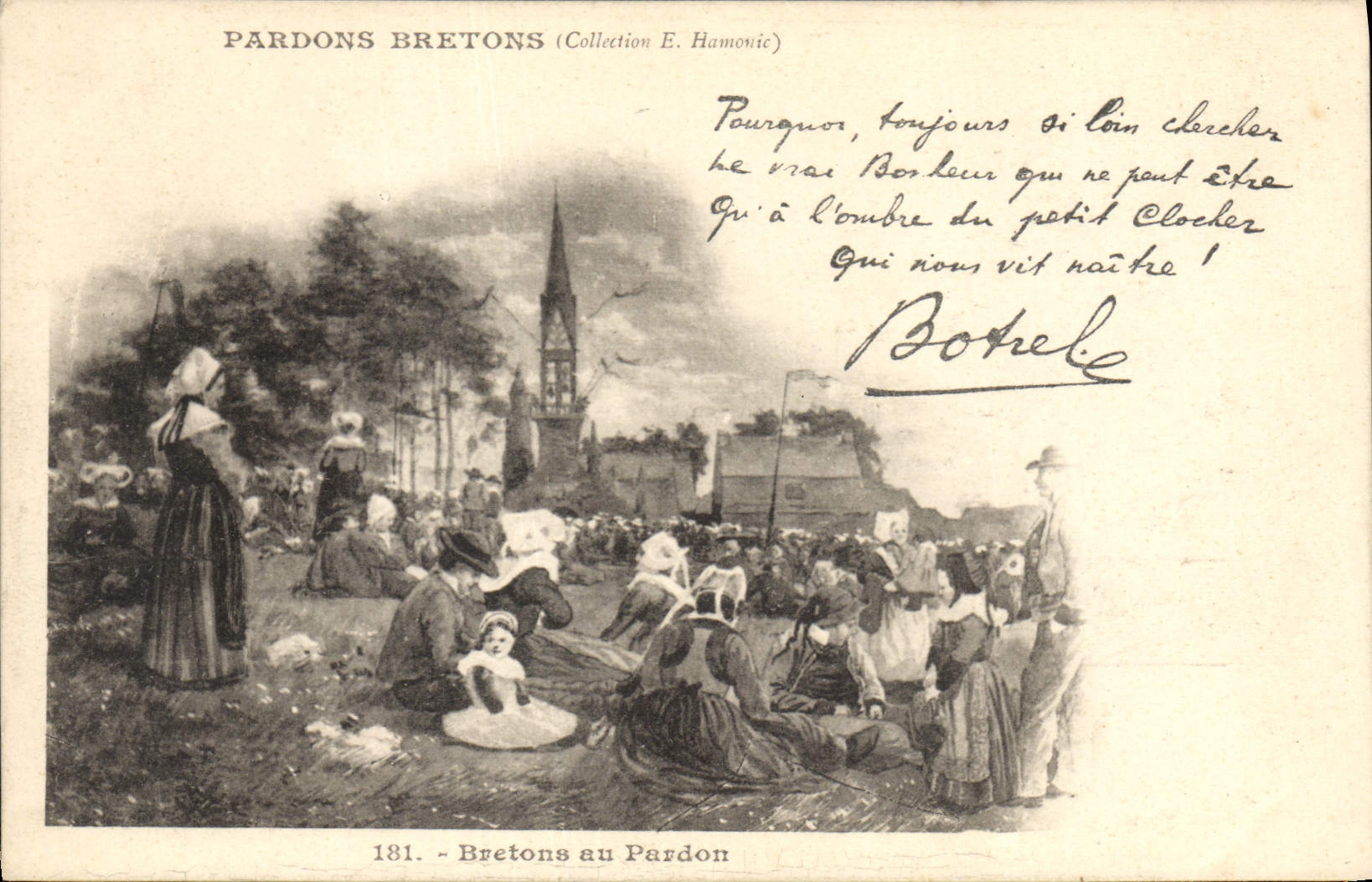 CPA Folklore Botrel Pardons Bretons au pardon