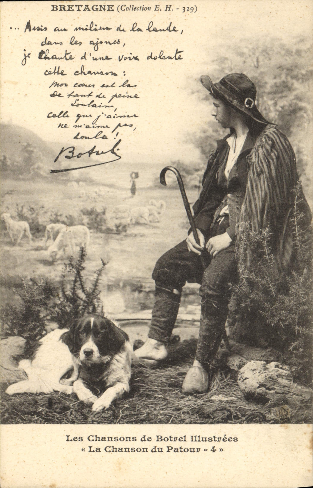 CPA Folklore Botrel Les chansons de Botrel illustrees La chanson du patour Chien 