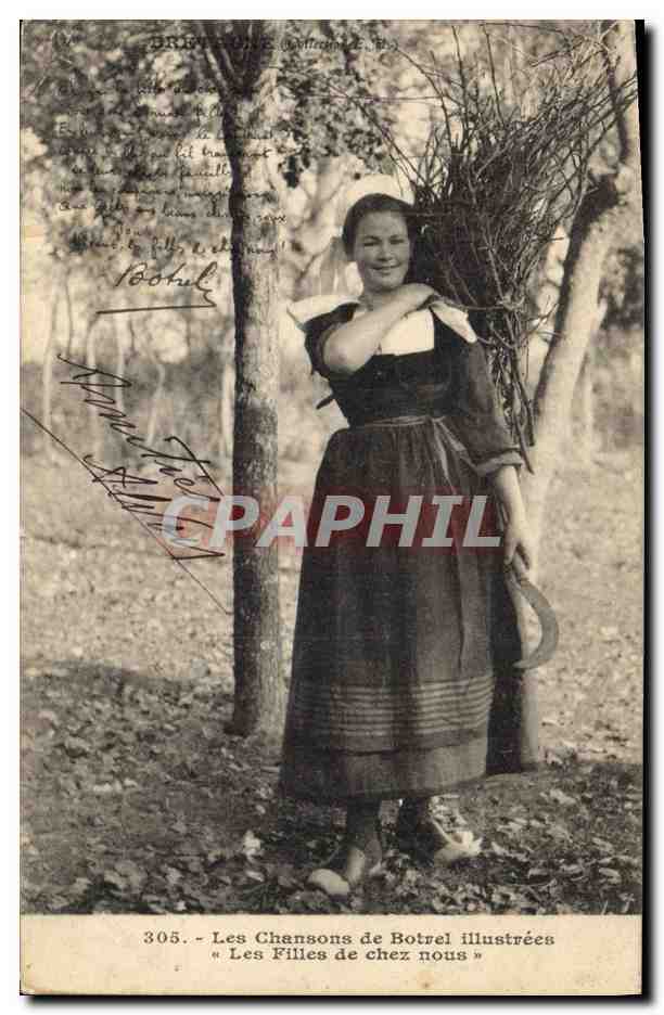CPA Folklore Botrel Les chansons de Botrel illustrees Les filles de chez nous Femme