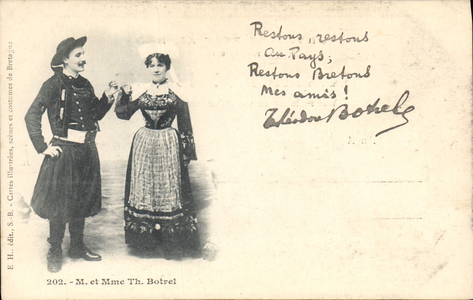 CPA Folklore Mr et Mme Botrel 