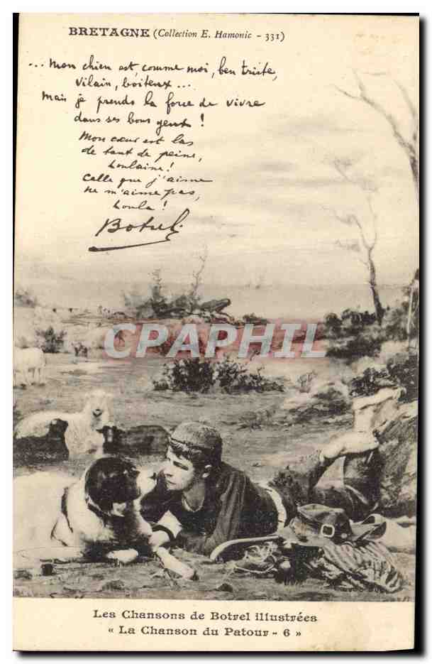 CPA Folklore Botrel Les chansons de Botrel illustrees La chanson du patour Chien
