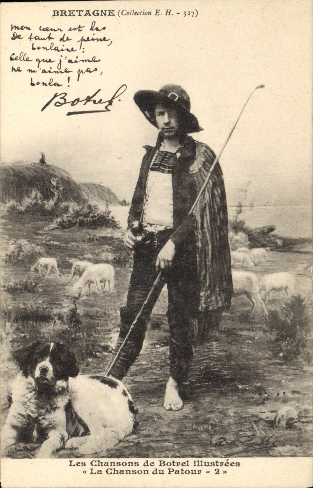 CPA Folklore Botrel Les chansons de Botrel illustrees La chanson du patour Chien