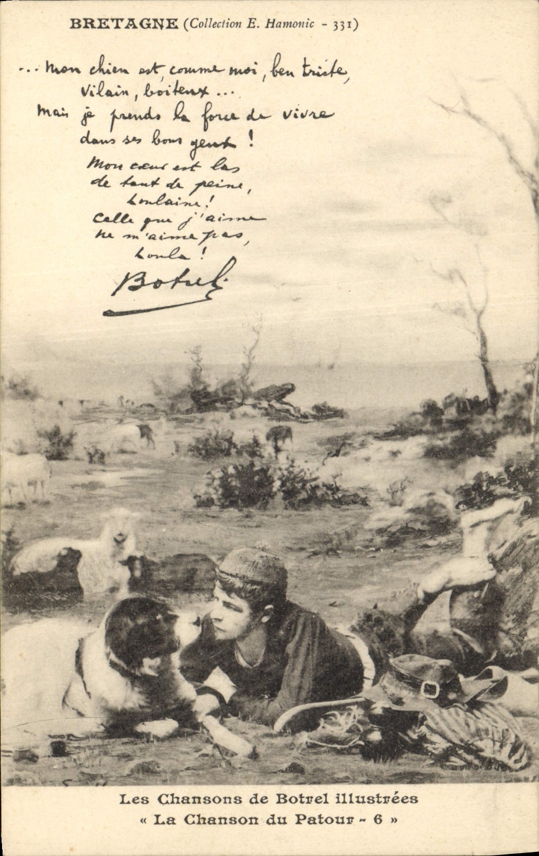 CPA Folklore Botrel Les chansons de Botrel illustrees La chanson du patour Chien